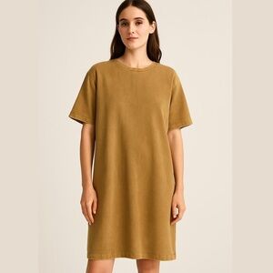 Collection Privee Garment Tea Dyed Short Sleeve A Line Knee Length Dress Size 42